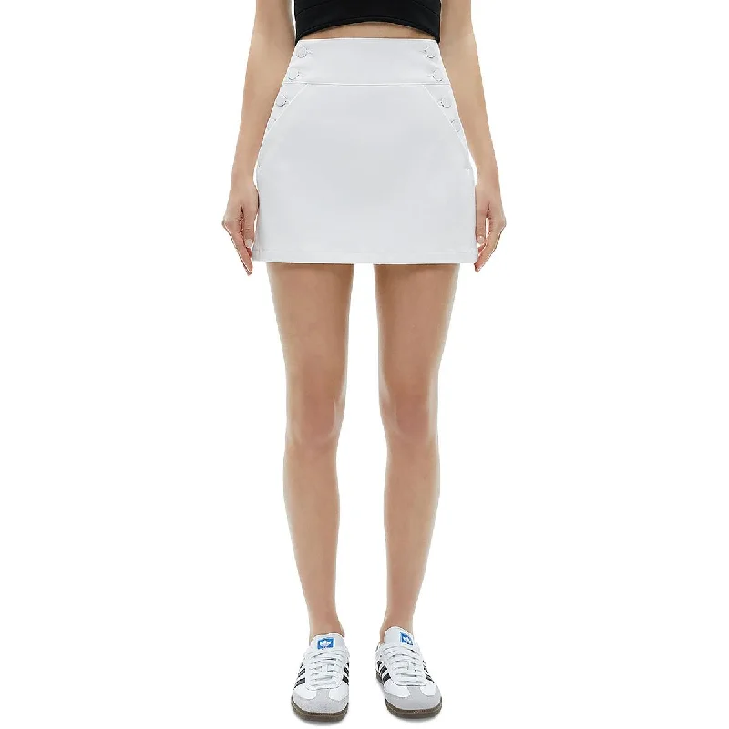 Alice and Olivia Womens Solid Denim Mini Skirt lace skirt romantic