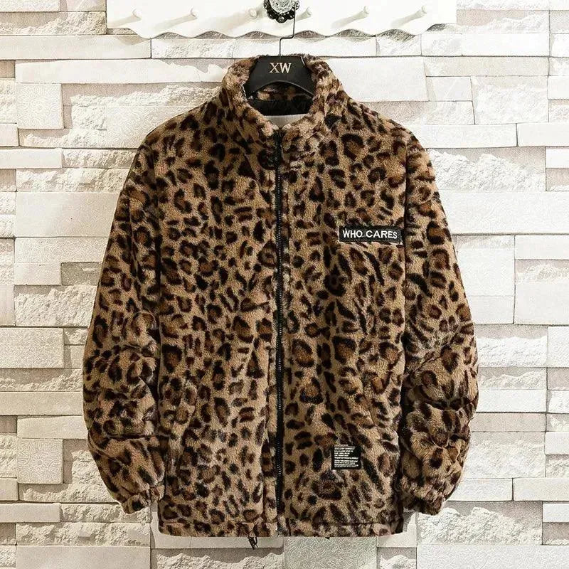 Casual Turtle Printed Men Fleece Jacket Wool Jacket Cashmere Jacket Tweed Jacket