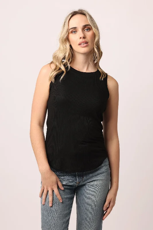 Cleo Tank | Black strapless tank top