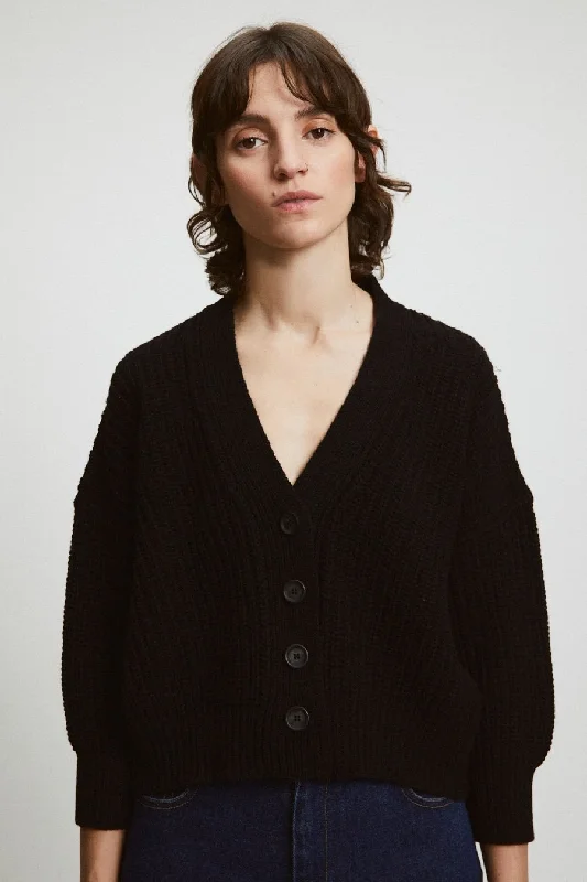 Diech Cardigan Black Thin Thick Dense