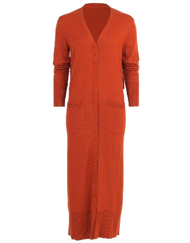 Long Duster Cardigan Fitted Slim Tailored