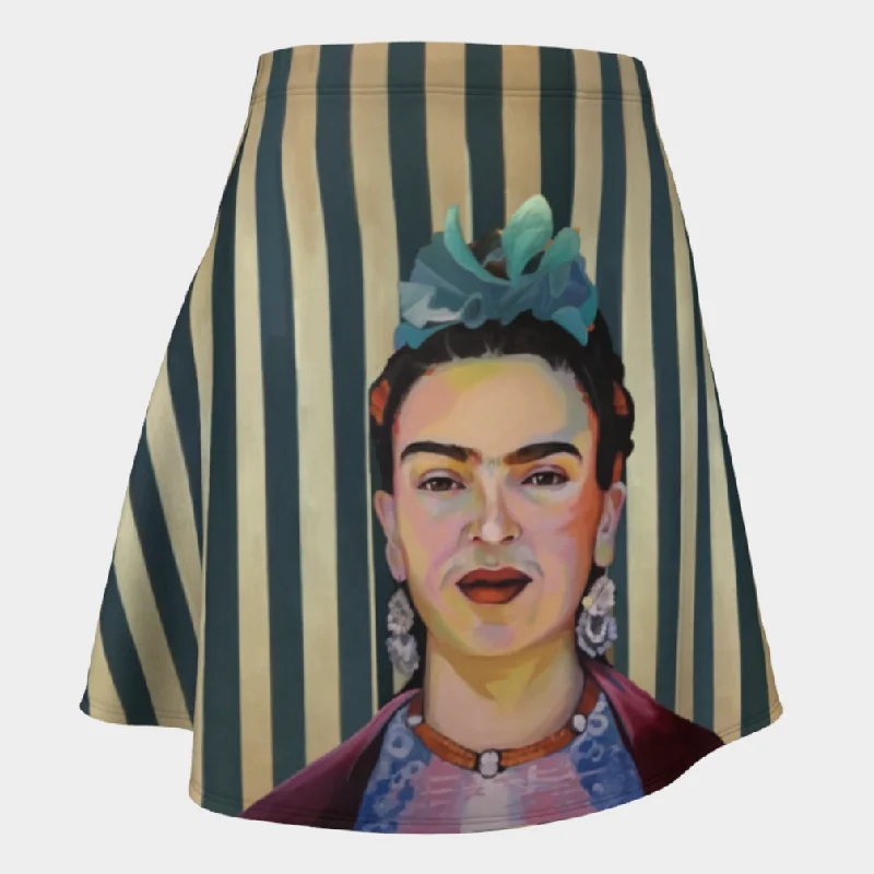 Flair skirt - Frida stripes patchwork skirt art