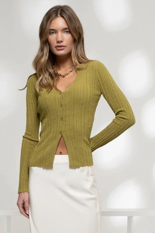 Split Hem Button Down Cardigan Patchwork Embroidered Appliqued