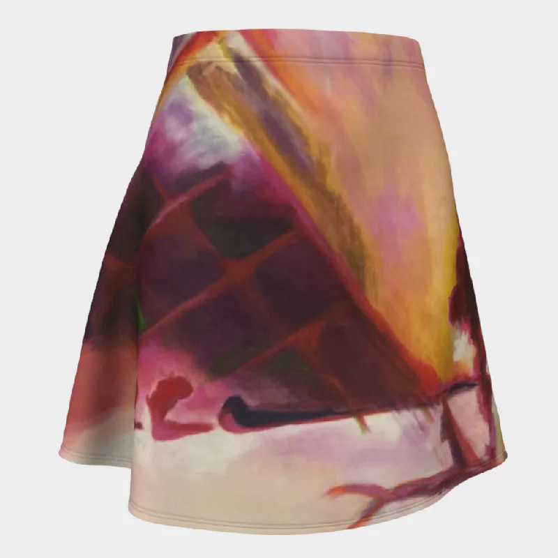 Flair skirt - abstract ‘My Planet’ cashmere skirt soft