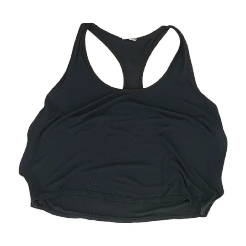 Black Solid Tank cropped tank top
