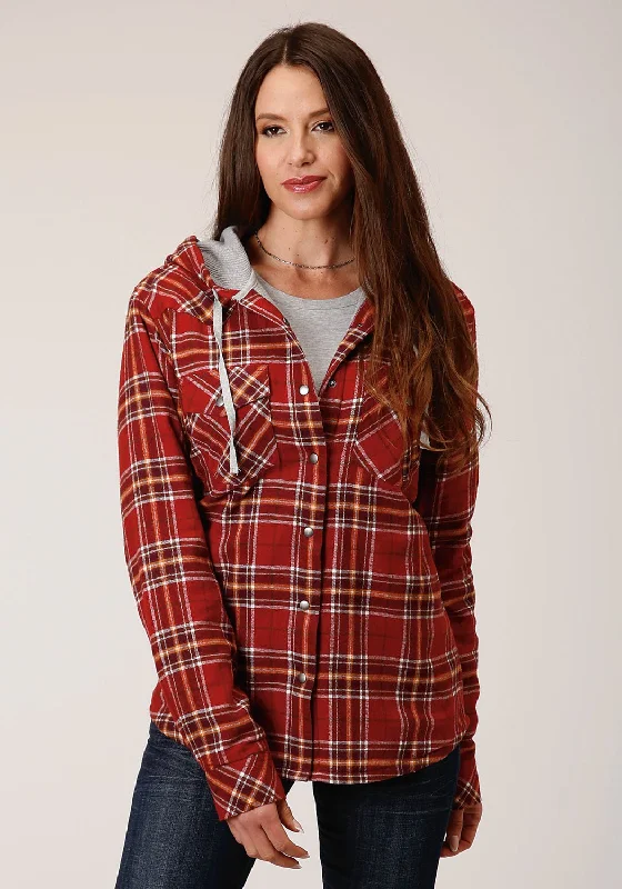 Roper Womens Thermal Lined Hooded Rust 100% Cotton Cotton Jacket Stand-Up Collar Roll-Neck Collar Turtle Neck Roper Womens Thermal Lined Hooded Rust 100% Cotton Cotton Jacket Stand-Up Collar Roll-Neck Collar Turtle Neck