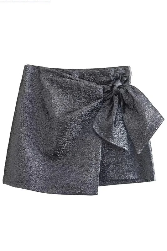 BOW DECORATION SHORTS SKIRT lace skirt delicate