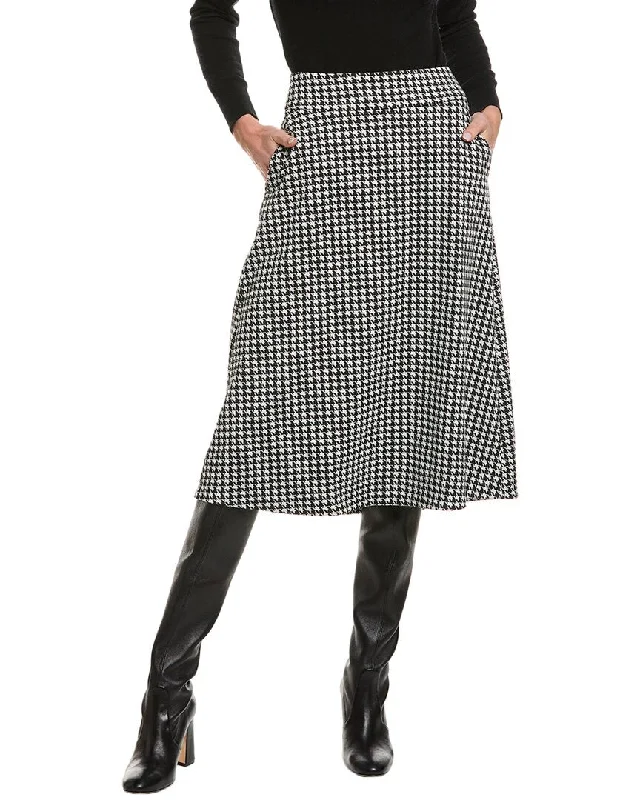 cabi Houndstooth Skirt asymmetrical skirt cut