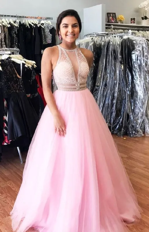 Elegant Pink Tulle Prom Dress, Long Evening Party dress cg4369 Tunics Handmade artisanal Elegant Pink Tulle Prom Dress, Long Evening Party dress cg4369 Tunics Handmade artisanal