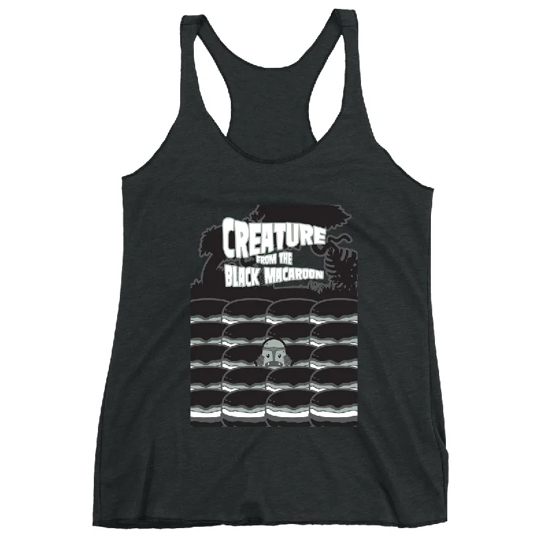 Movie The Food™ "Creature From The Black Macaroon" Women's Racerback Tank Top vibrant tank top