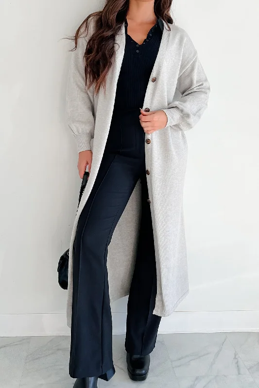Dreamy Days Duster Cardigan (Heather Grey) Stylish Fashionable Trendy