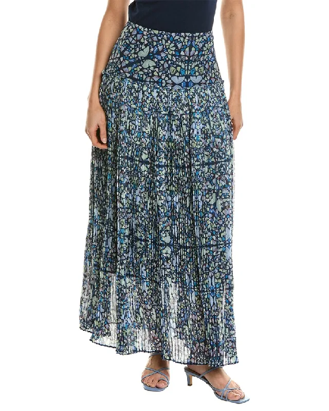 Ted Baker Corrugated Pleat Maxi Skirt satin skirt smooth