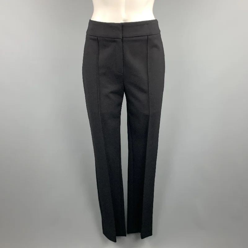 ESCADA Size 4 Black Slim Fit Flat Front Seam Dress Pants Casual Drawstring Pants