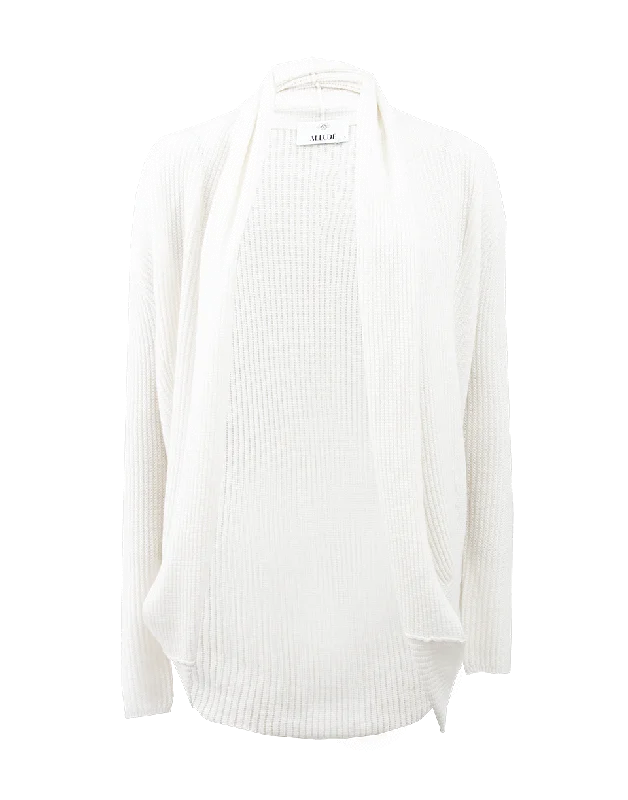Ribbed Cocoon Cardigan Terry Blend Velvet Blend Canvas Blend
