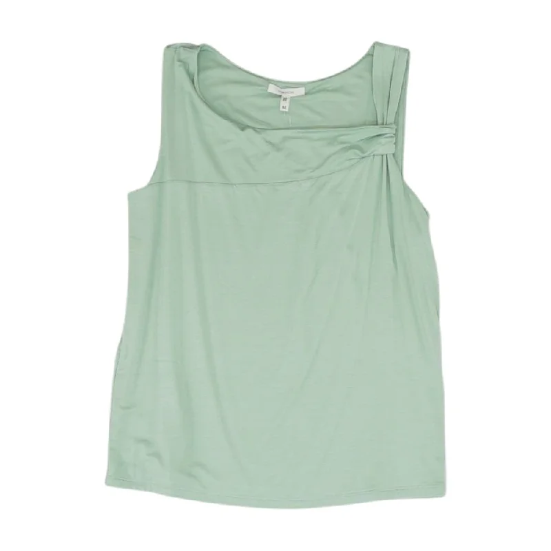Green Solid Tank print tank top