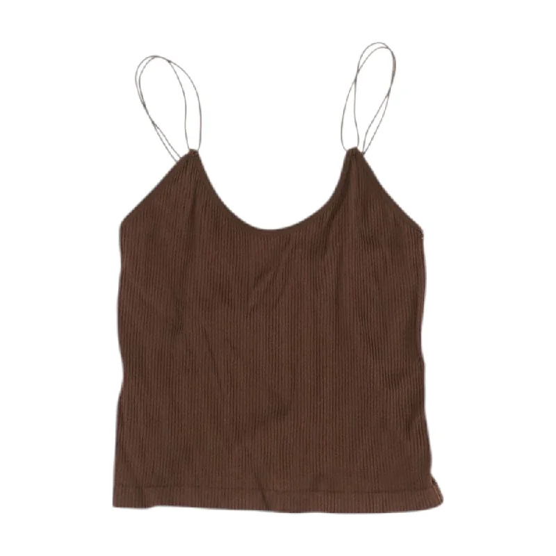 Brown Solid Tank pastel tank top