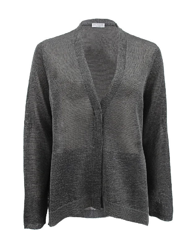 Monili Stripe Cardigan Boxy Cardigan Fitted Cardigan A-Line