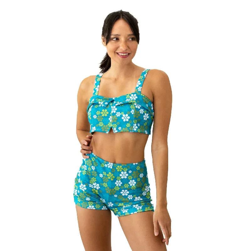 Mod Swim Modfest Floral Crop Top Casual Swim Dress